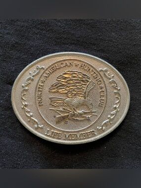 Vintage Silvertone North America Hunting Club Belt Buckle